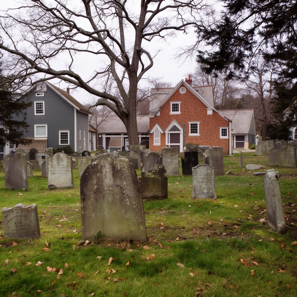 AI-generated illustration of Myles Standish Burial Ground, Duxbury