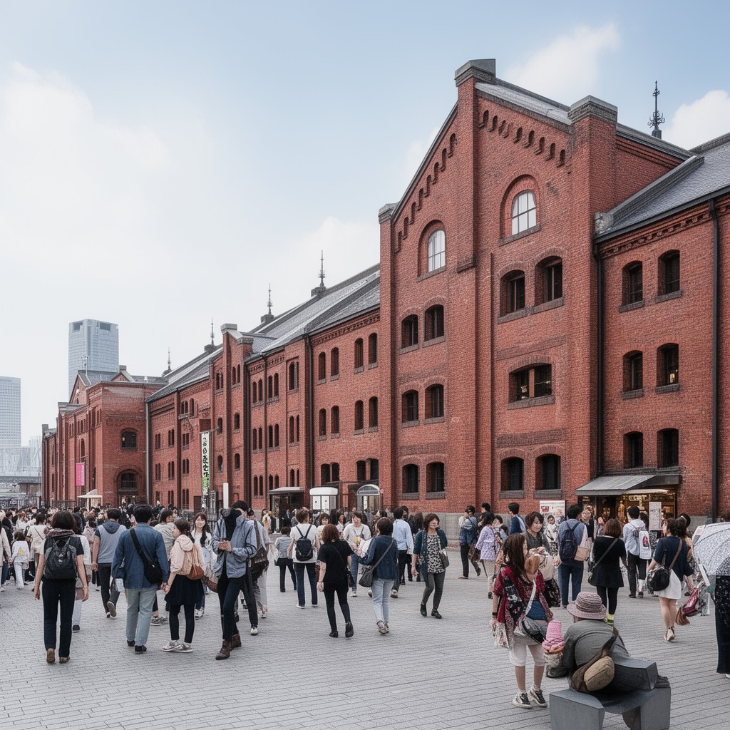 AI-generated illustration of Yokohama Red Brick Warehouse