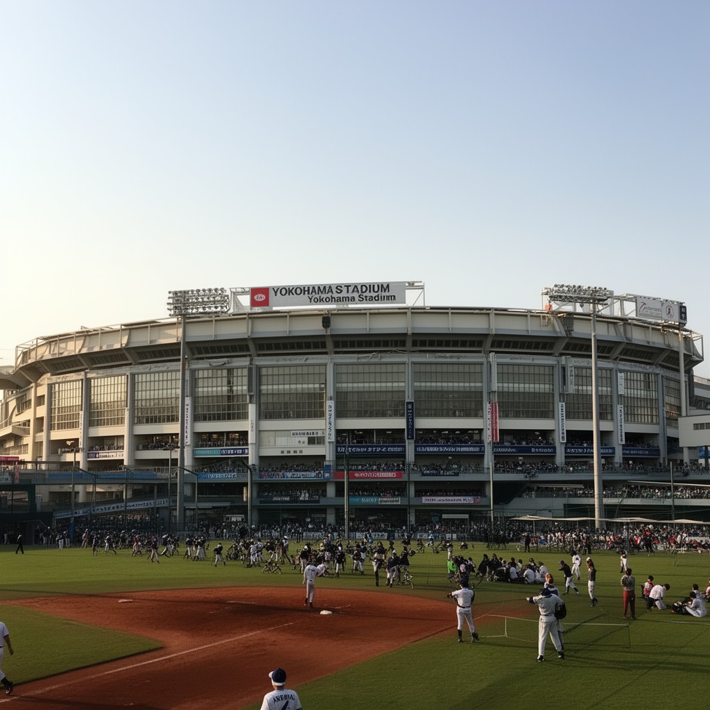 AI-generated illustration of Yokohama Stadium