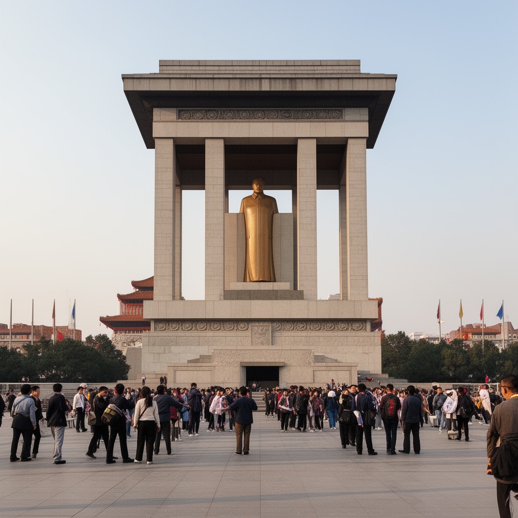 AI-generated illustration of Mausoleum of Mao Zedong, Tiananmen Square, Beijing