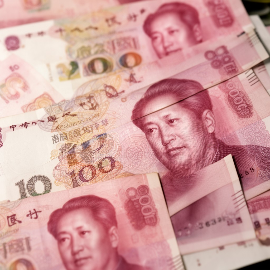 AI-generated illustration of Renminbi banknotes