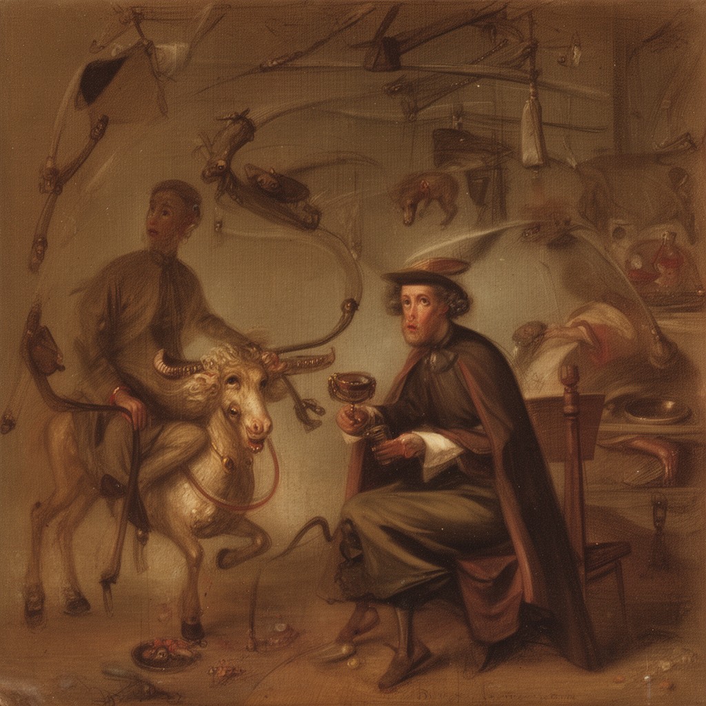 AI-generated illustration of Jacques le fataliste et son maître