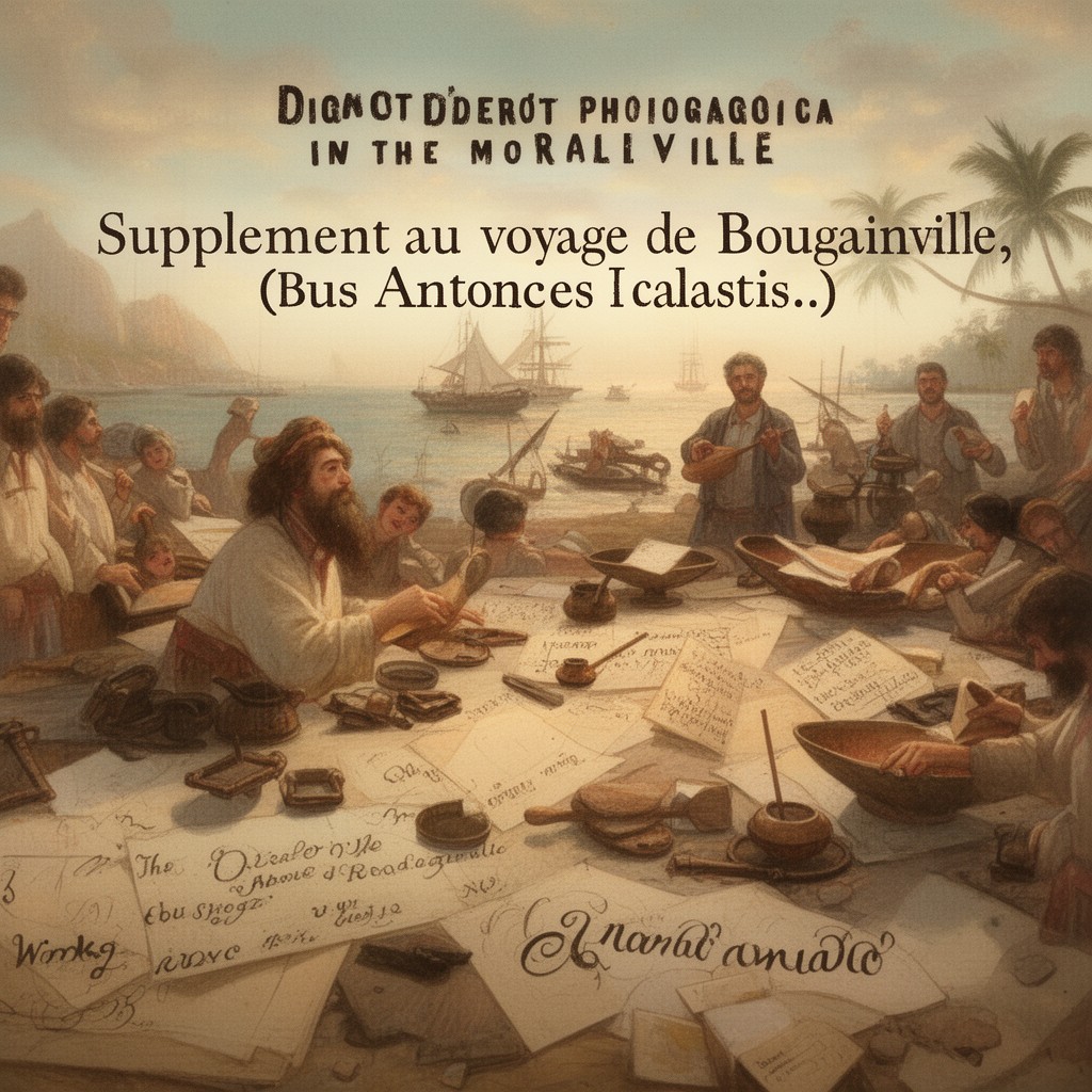 AI-generated illustration of Supplément au voyage de Bougainville