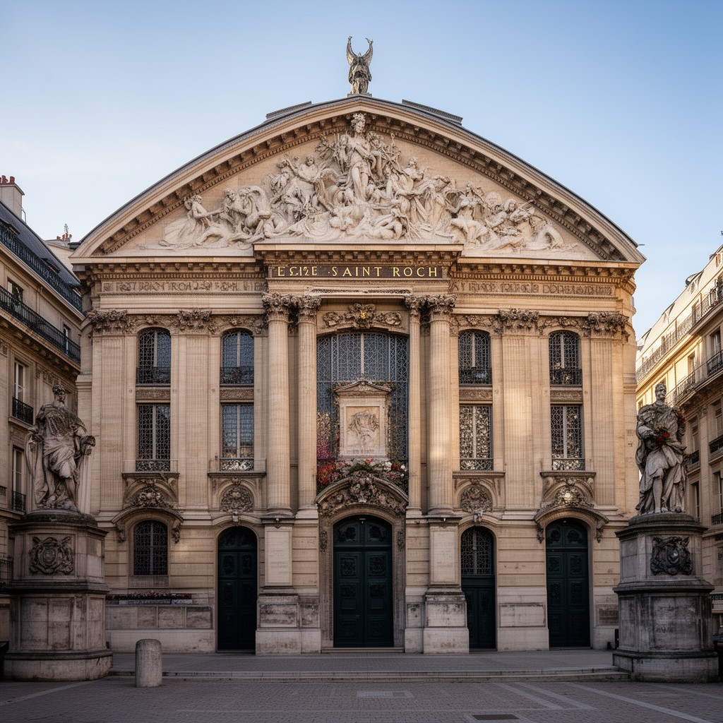 AI-generated illustration of Église Saint-Roch de Paris (original burial, later lost)