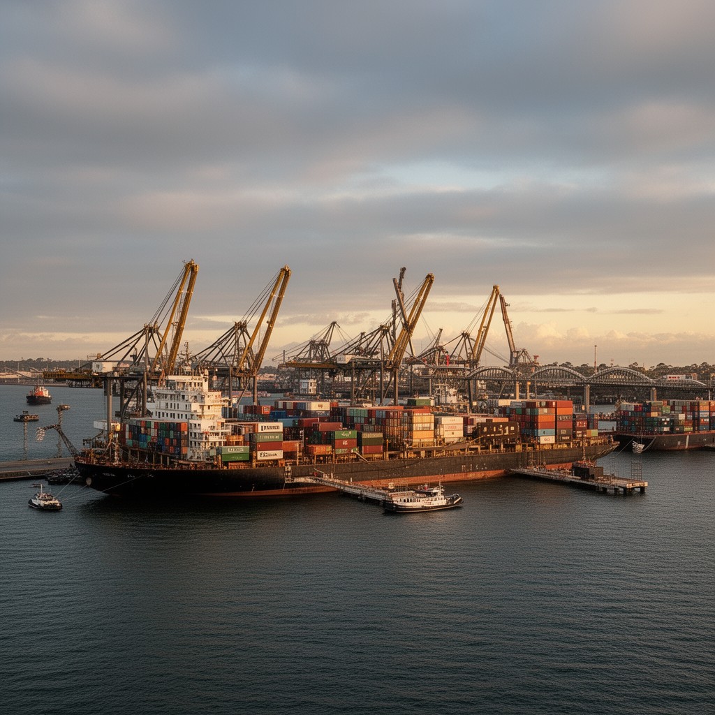 AI-generated illustration of Port of Newcastle