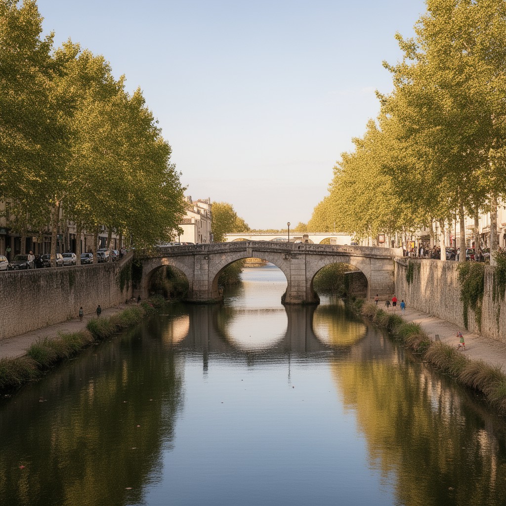 AI-generated illustration of Canal du Midi