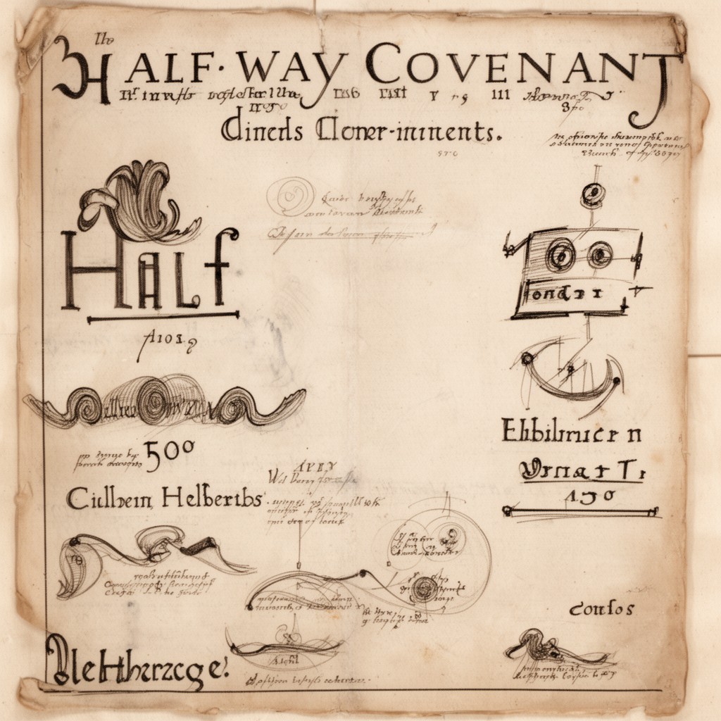 AI-generated illustration of Half-Way Covenant controversy