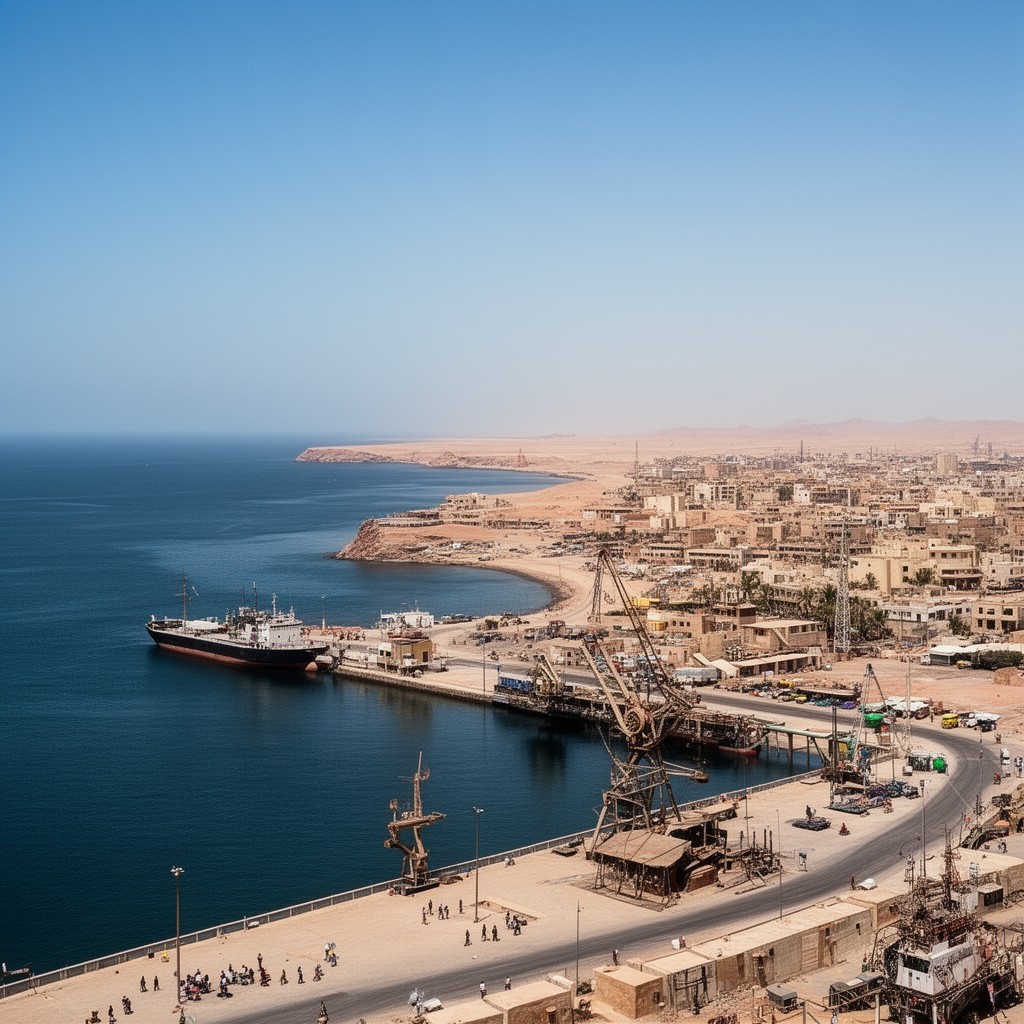 AI-generated illustration of Port Sudan
