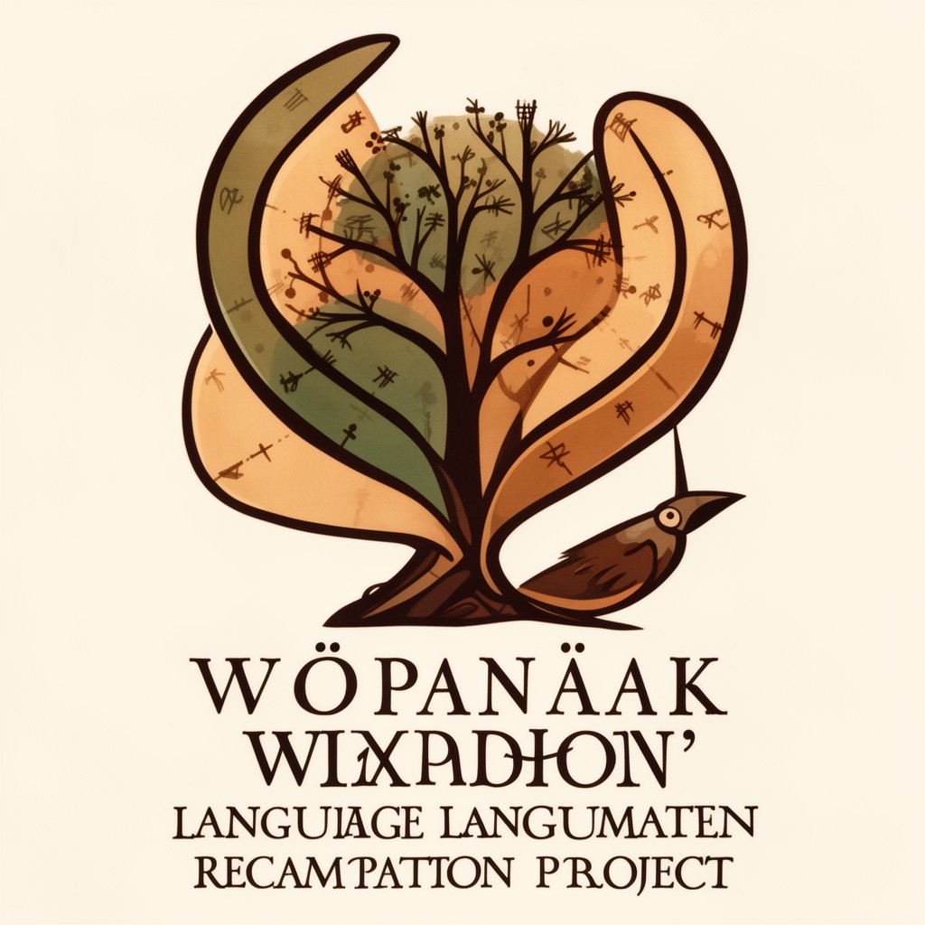 AI-generated illustration of Wôpanâak Language Reclamation Project