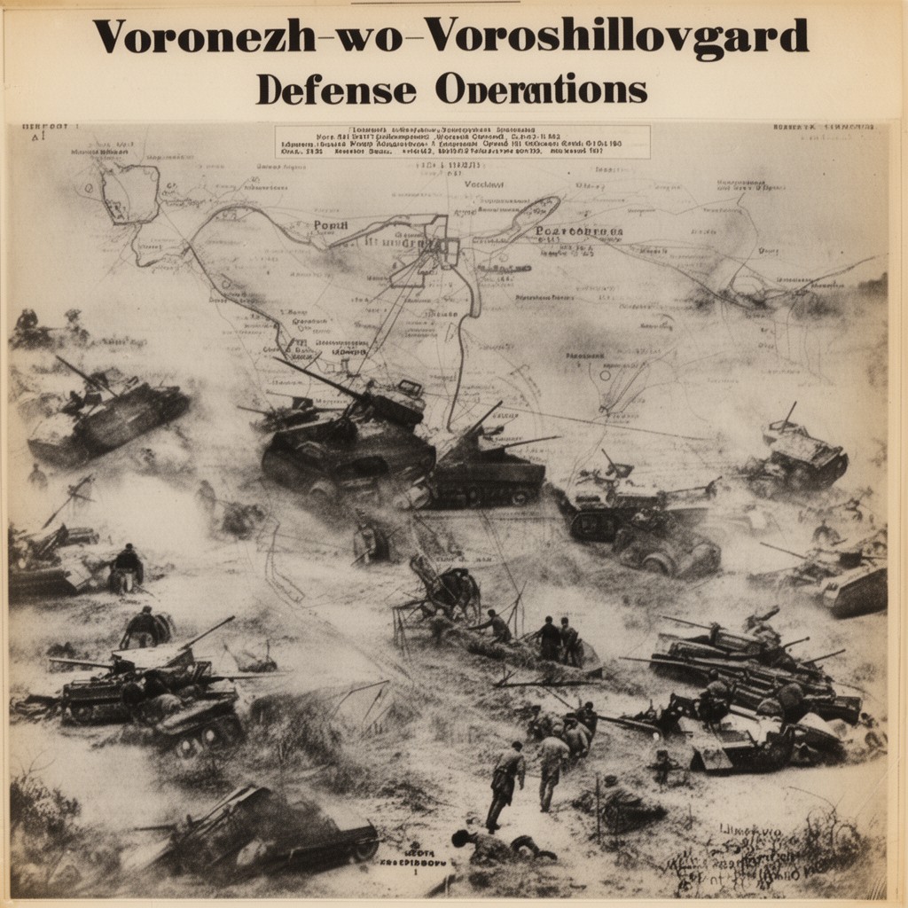 AI-generated illustration of Voronezh–Voroshilovgrad defensive operations