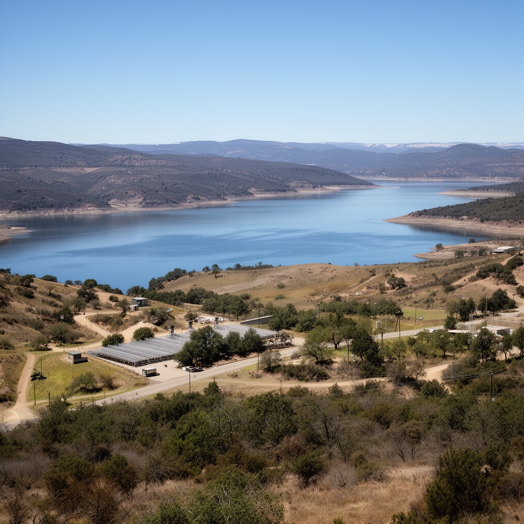 AI-generated illustration of San Luis Reservoir