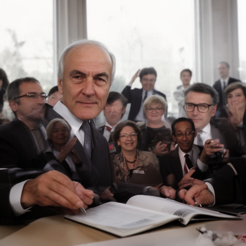 AI-generated illustration of Michel Rocard