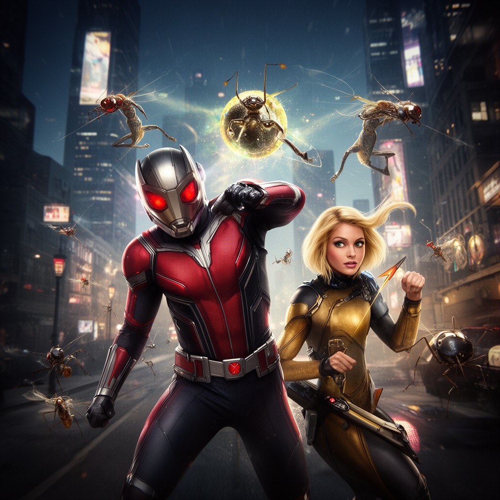 AI-generated illustration of Ant-Man and the Wasp