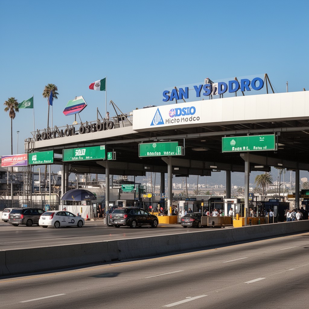 AI-generated illustration of San Ysidro Port of Entry