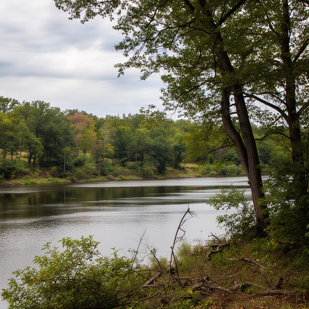 AI-generated illustration of Mystic River Reservation