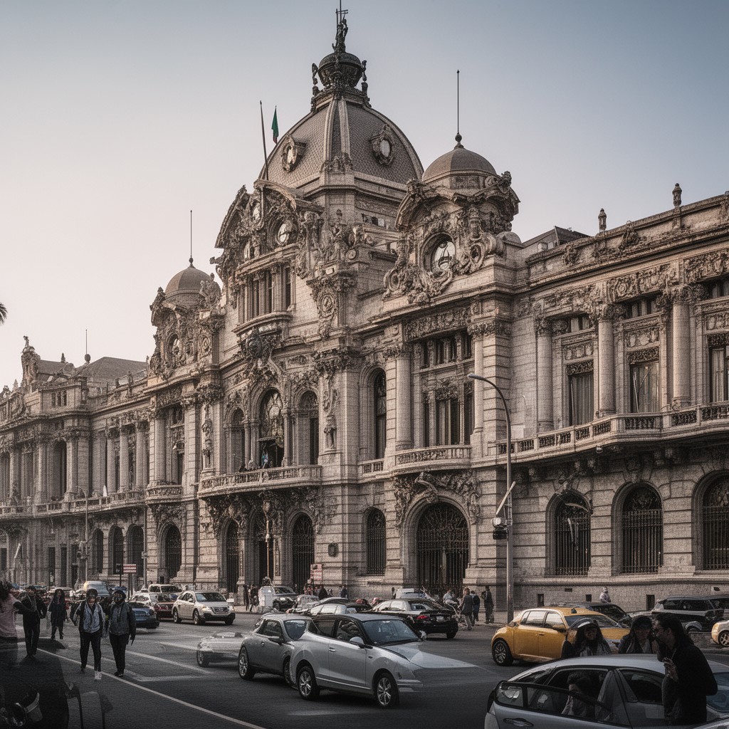 AI-generated illustration of Palacio de Correos de México