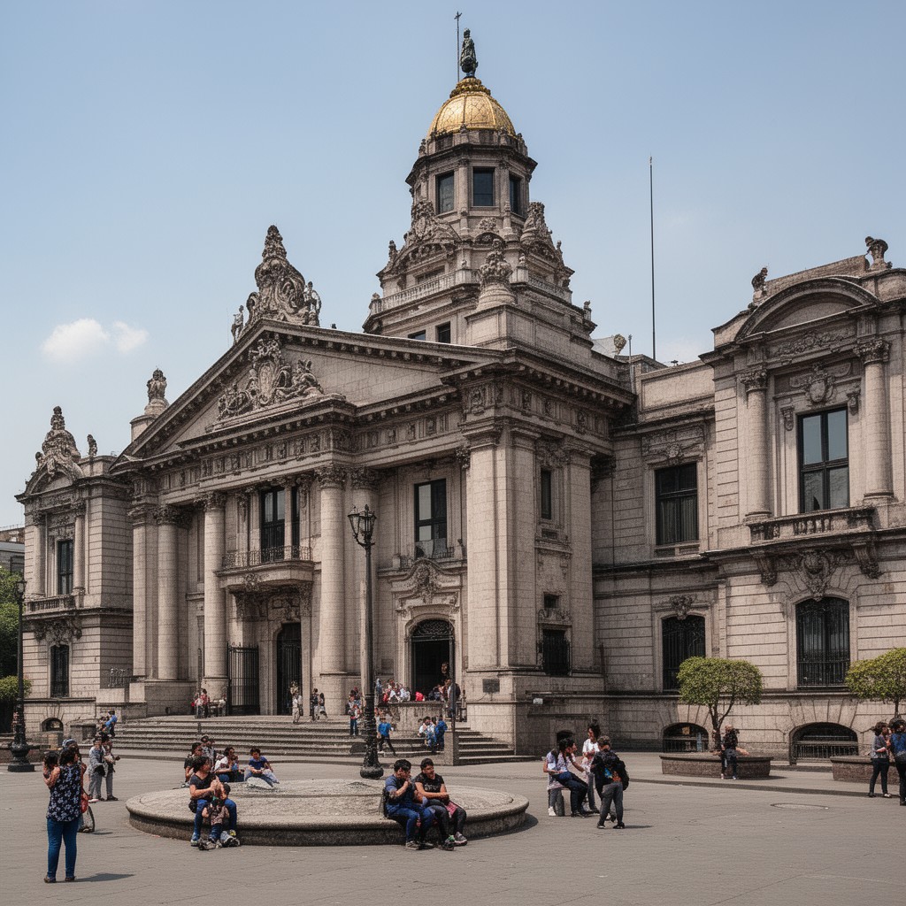 AI-generated illustration of Palacio de Minería