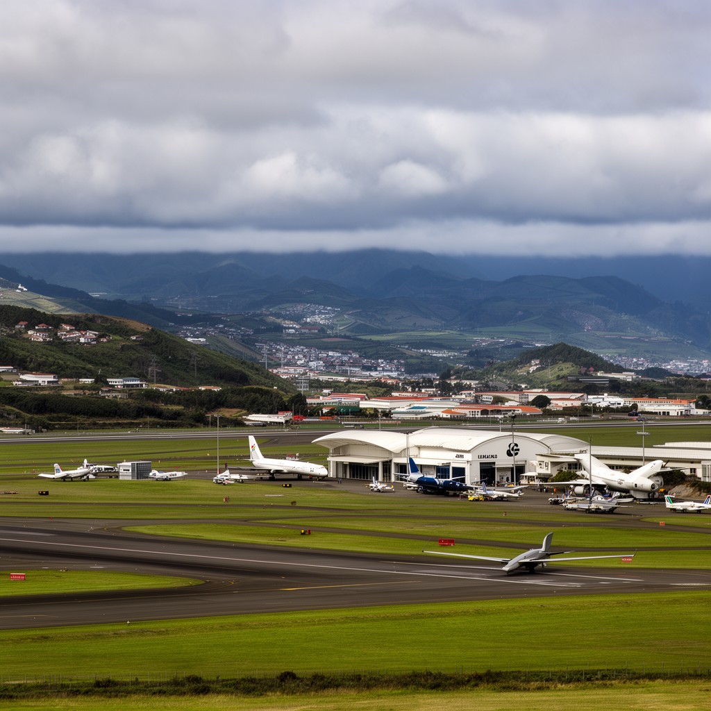 AI-generated illustration of Lajes Airport