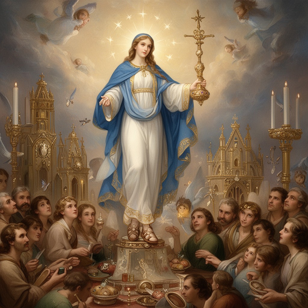 AI-generated illustration of Feast of the Queenship of Mary