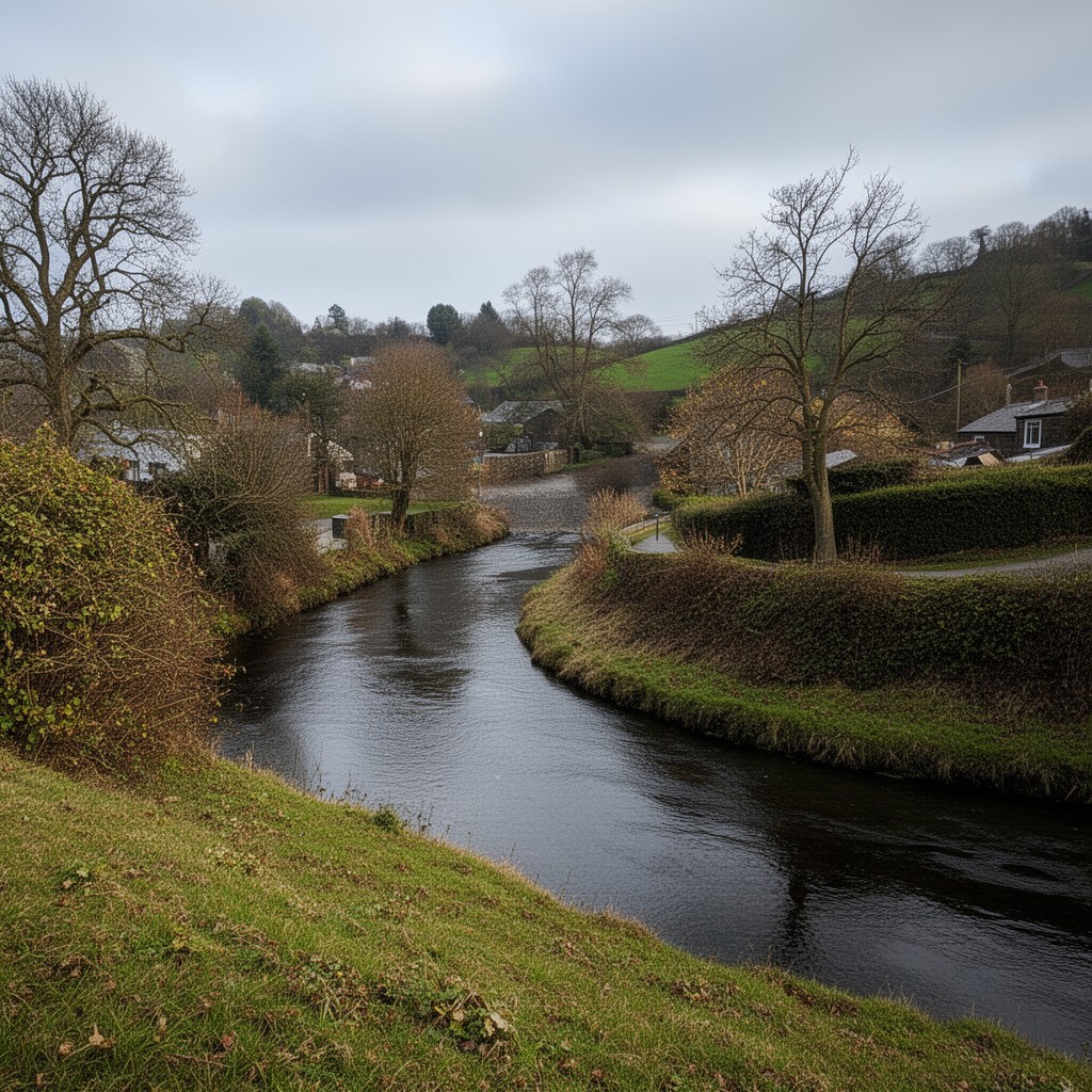 AI-generated illustration of River Calder (Lancashire)