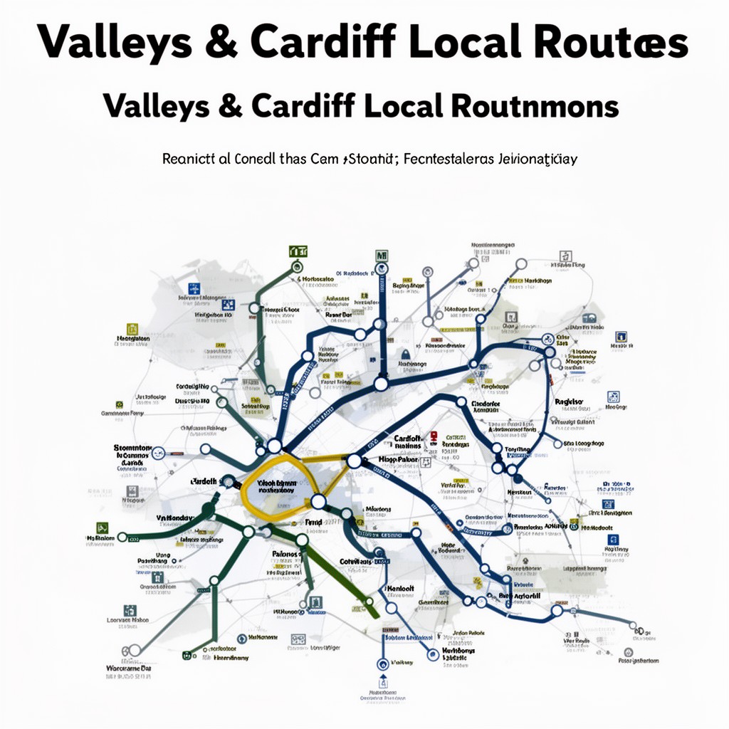 AI-generated illustration of Valleys & Cardiff Local Routes