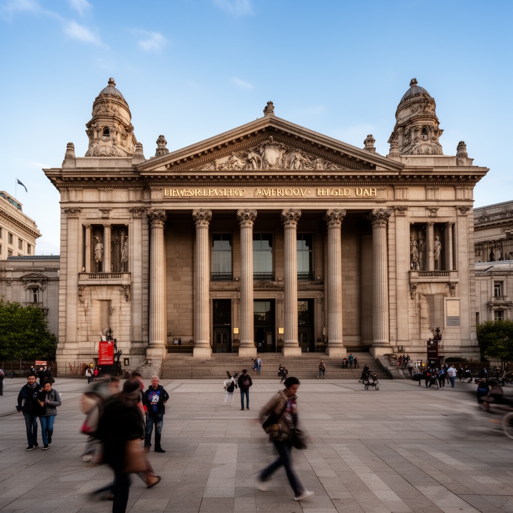 AI-generated illustration of St George's Hall, Liverpool