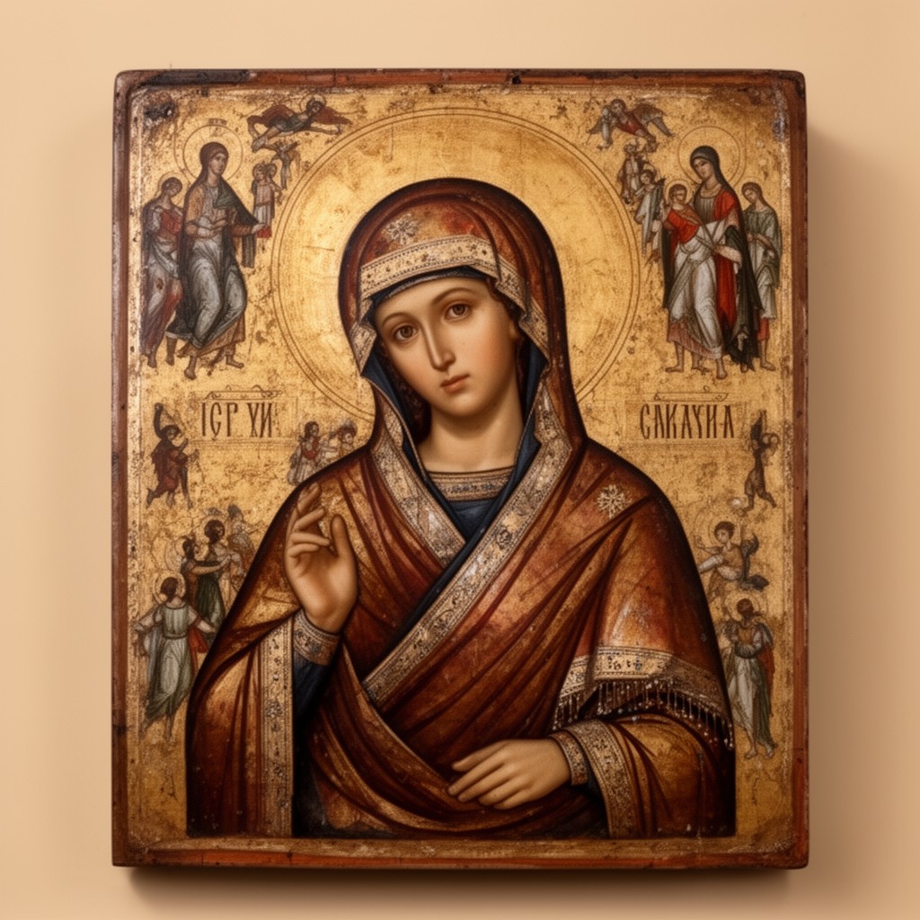 AI-generated illustration of icon of Our Lady of Kazan (copy)
