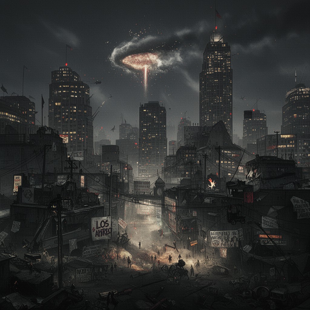 AI-generated illustration of The Battle of Los Angeles