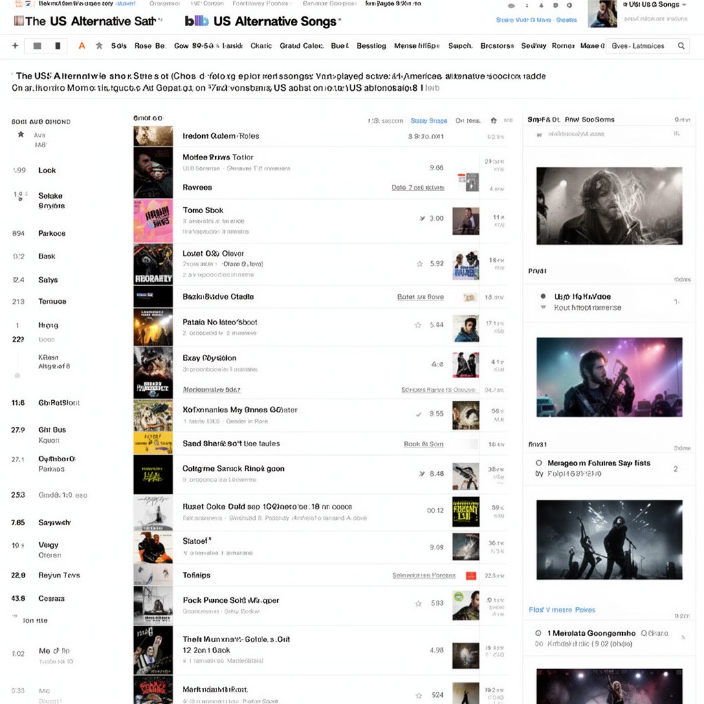 AI-generated illustration of US Alternative Songs chart
