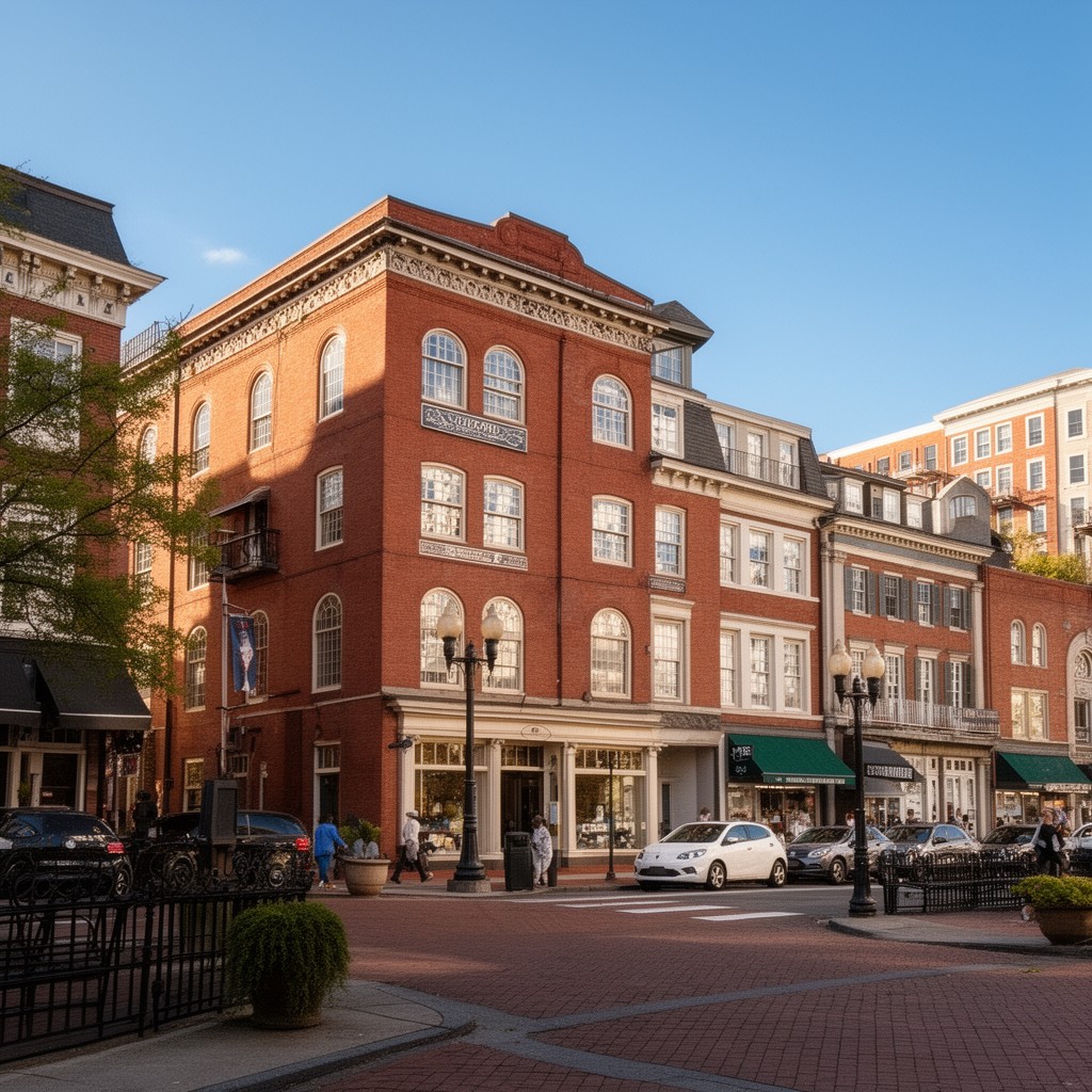 AI-generated illustration of Medford Square