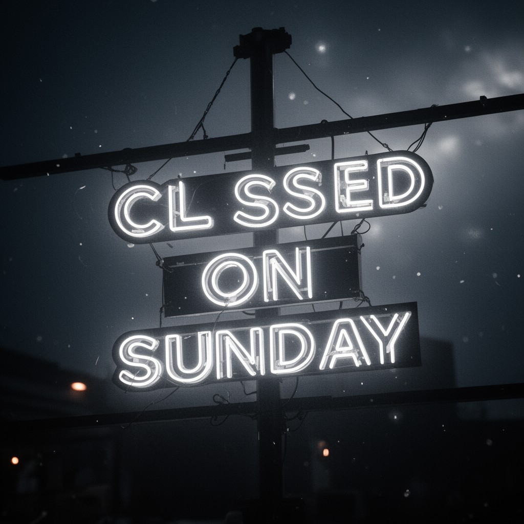 AI-generated illustration of Closed on Sunday