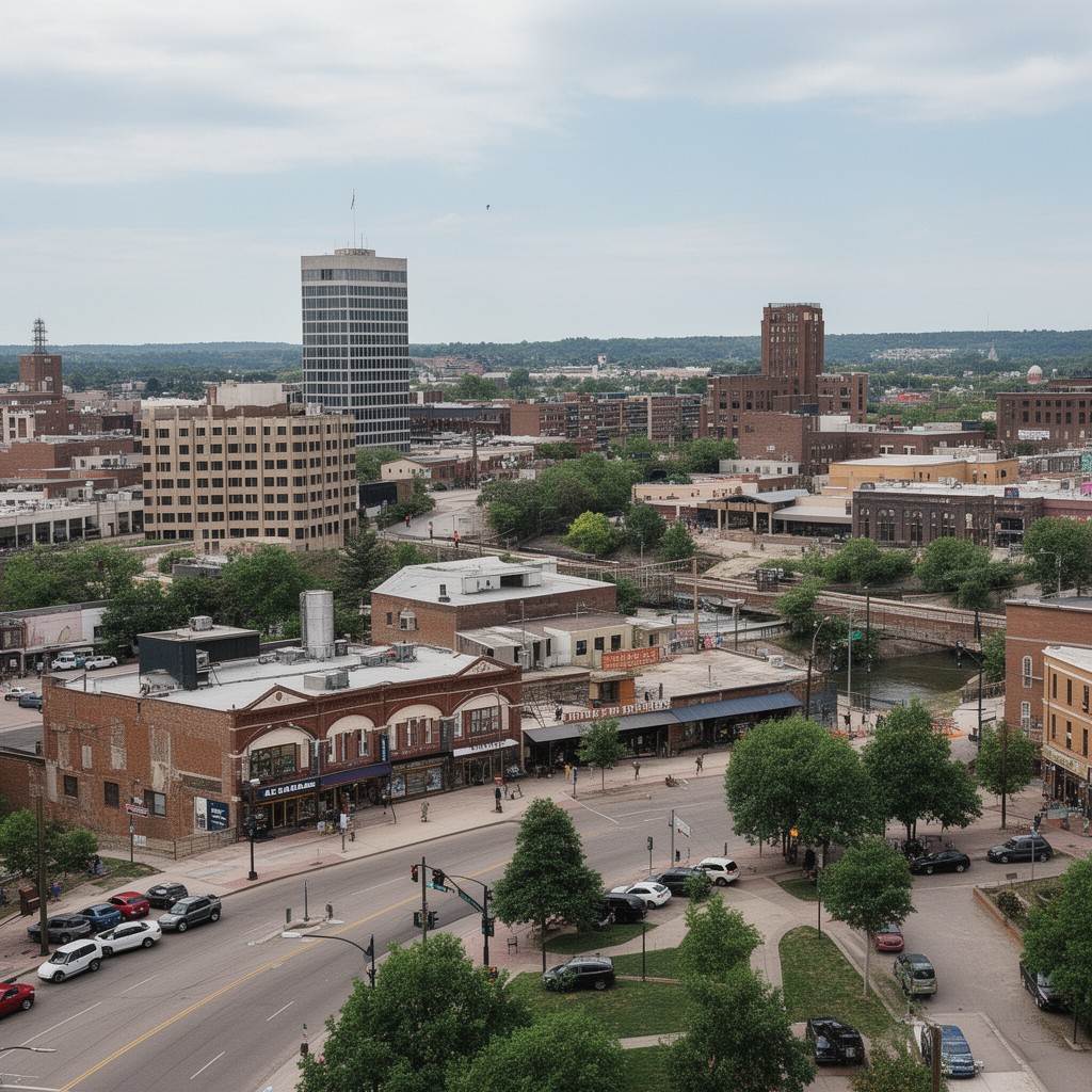 AI-generated illustration of Eau Claire, Wisconsin