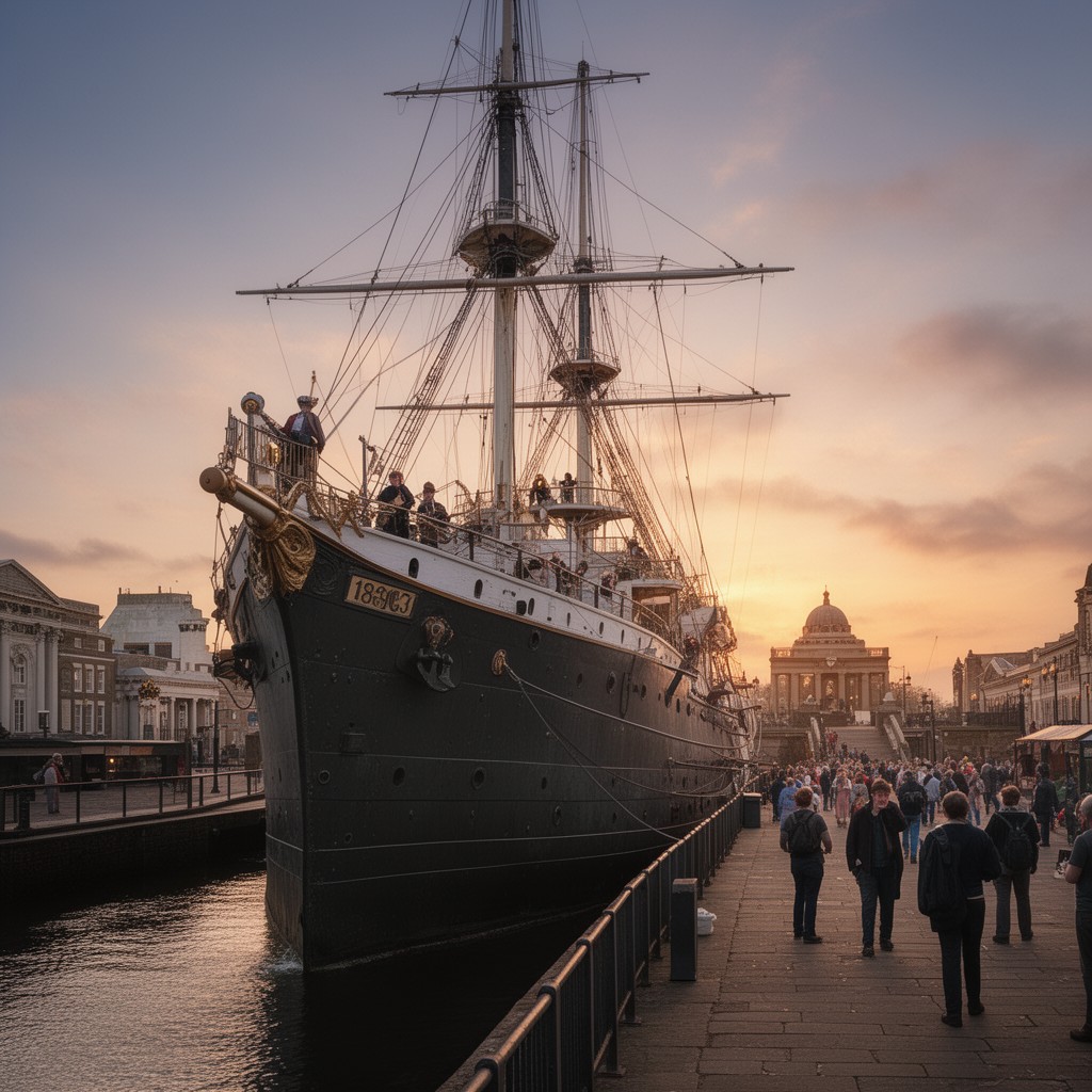 AI-generated illustration of HMS Warrior (1860)