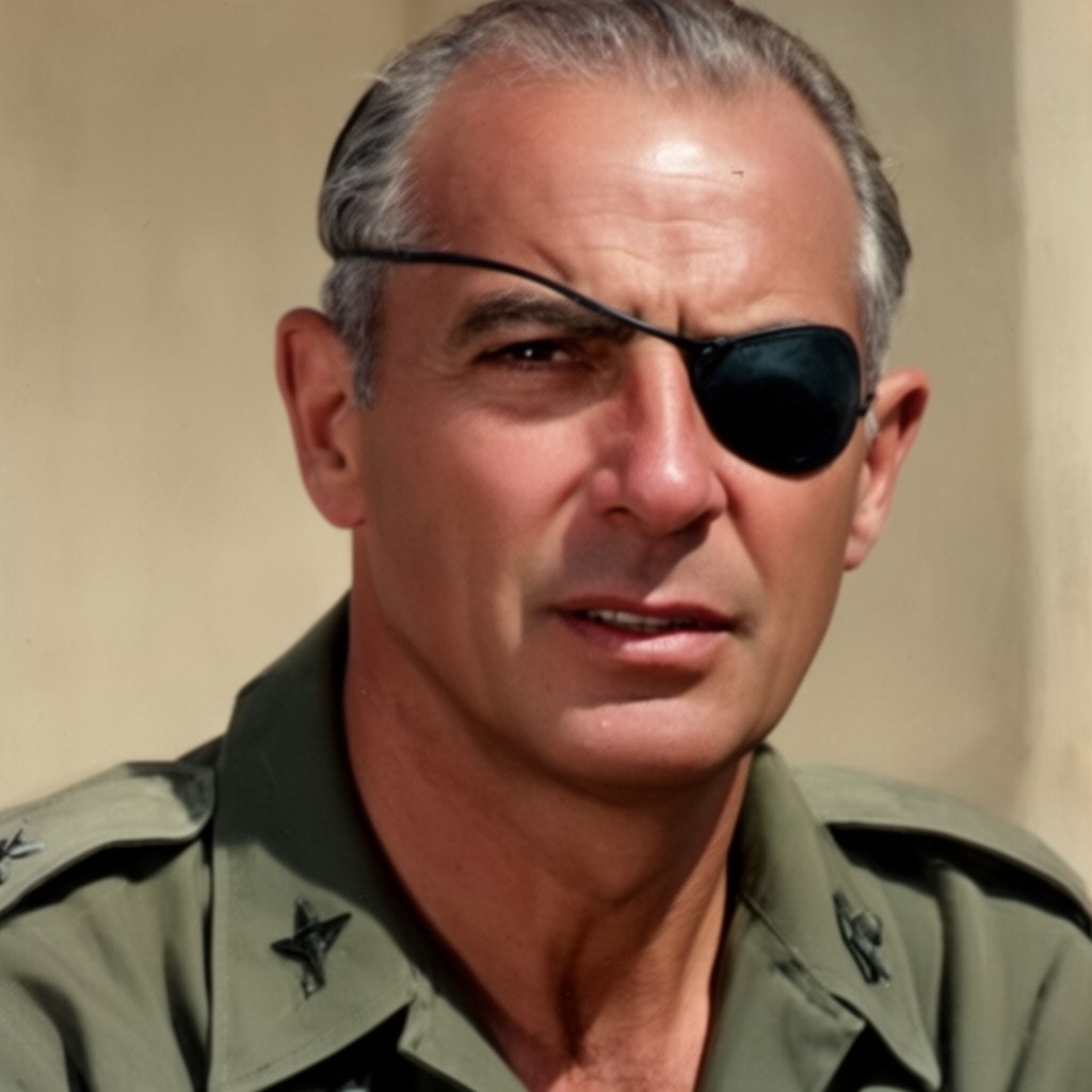 AI-generated illustration of Moshe Dayan