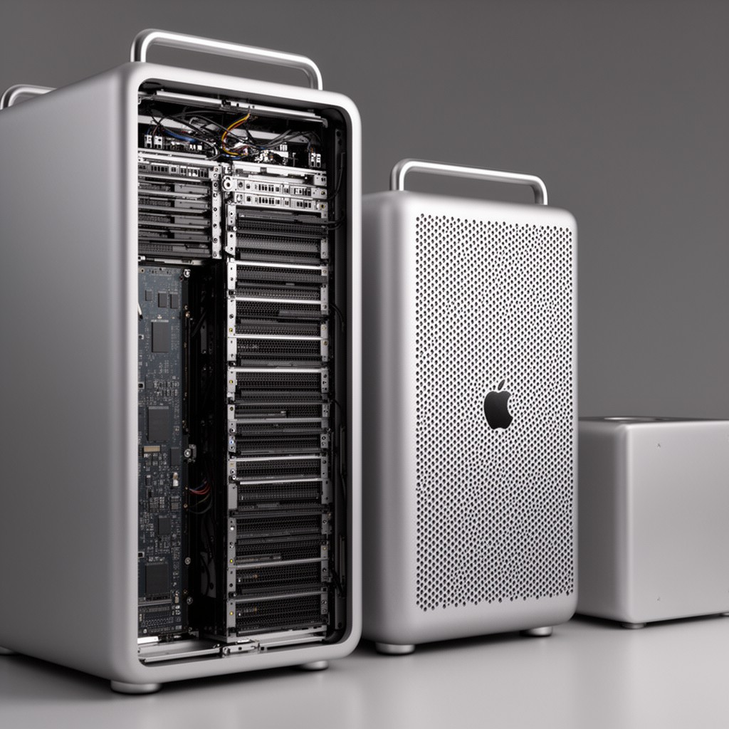 AI-generated illustration of Apple silicon Mac Pro models