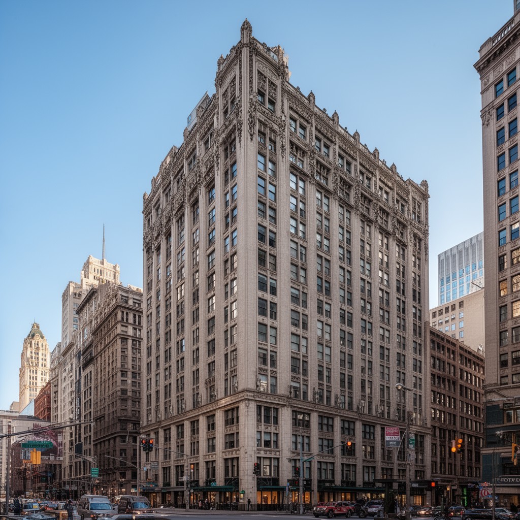 AI-generated illustration of Gage Building (Chicago)