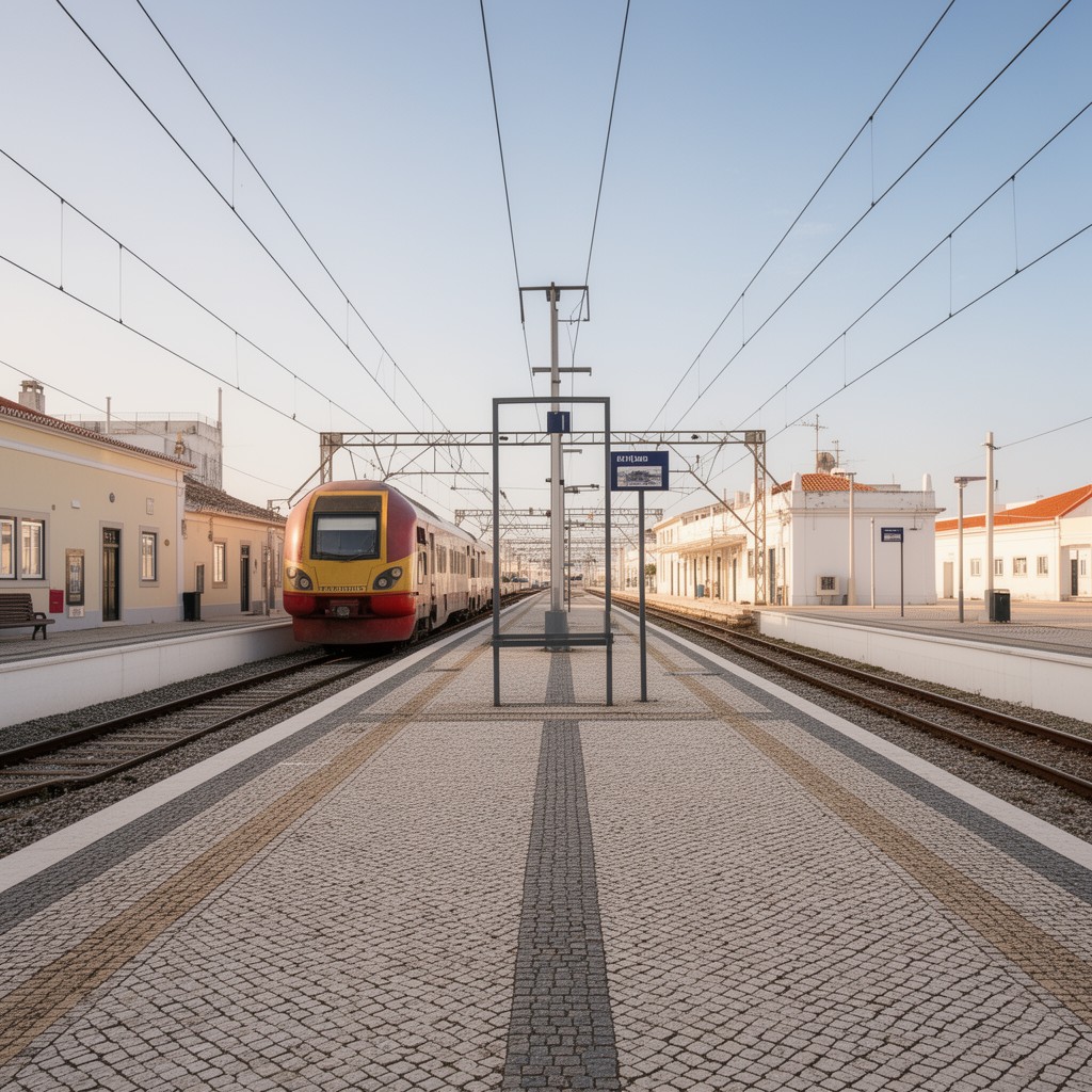 AI-generated illustration of Vila Real de Santo António railway station