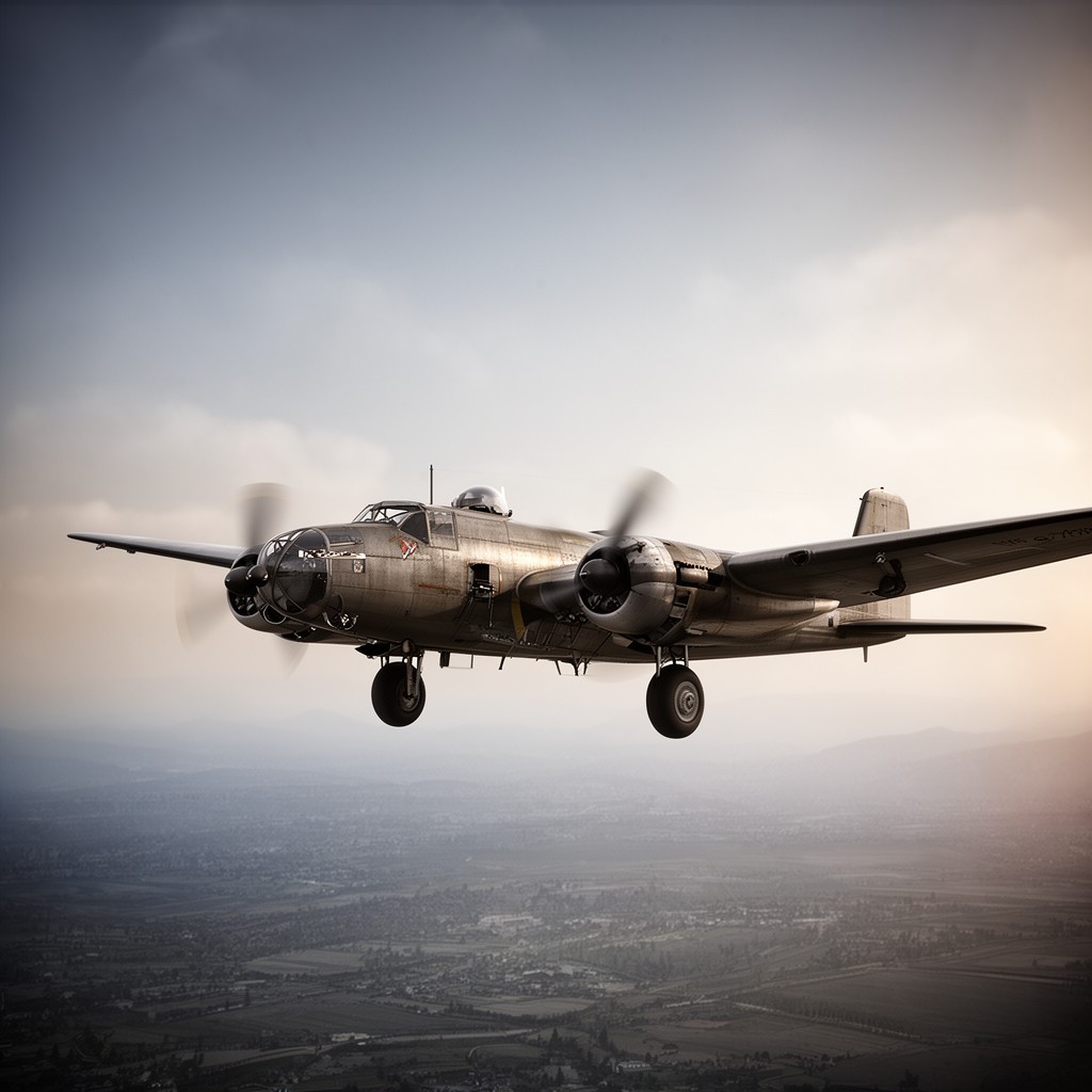 AI-generated illustration of North American B-25B Mitchell