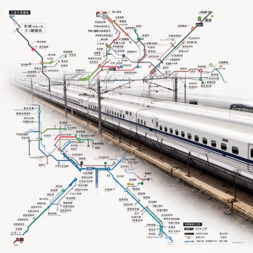 AI-generated illustration of Shinkansen high-speed rail network