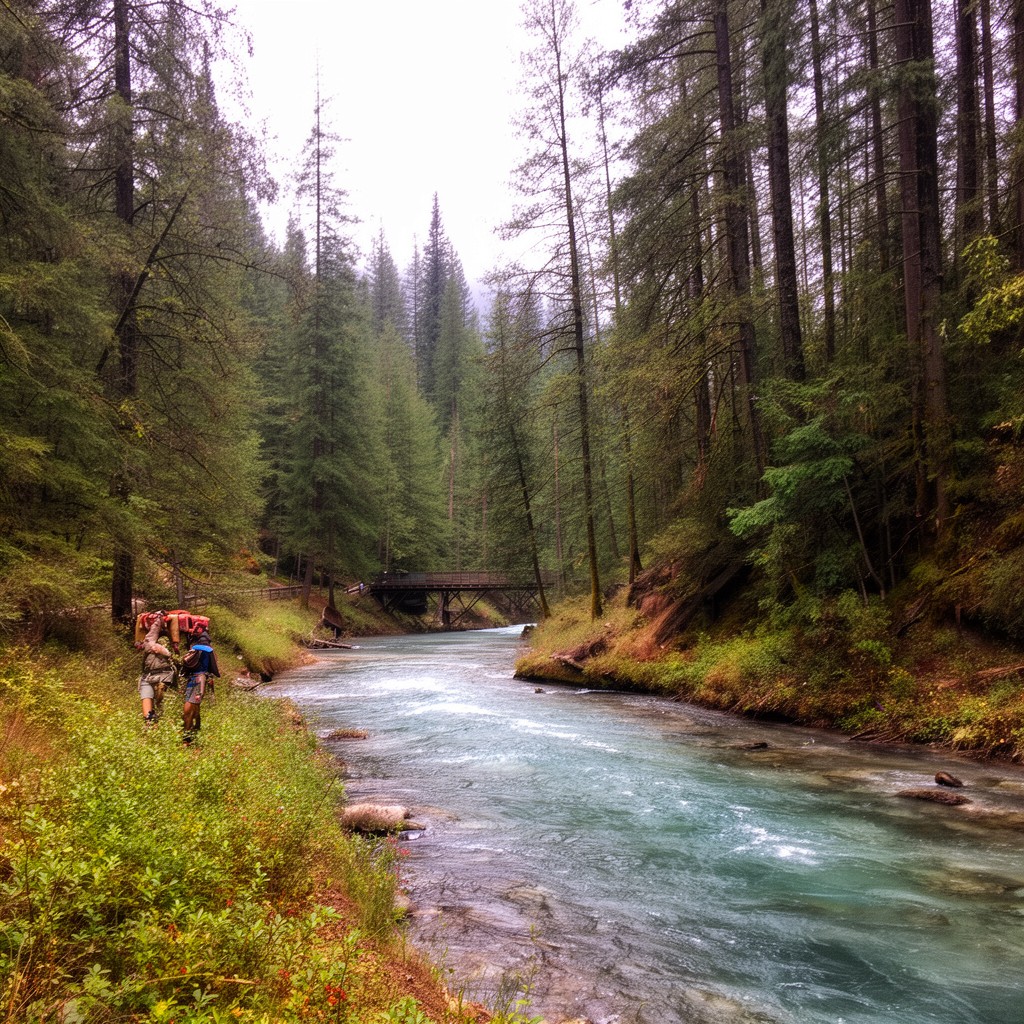 AI-generated illustration of Clackamas River Scenic Byway