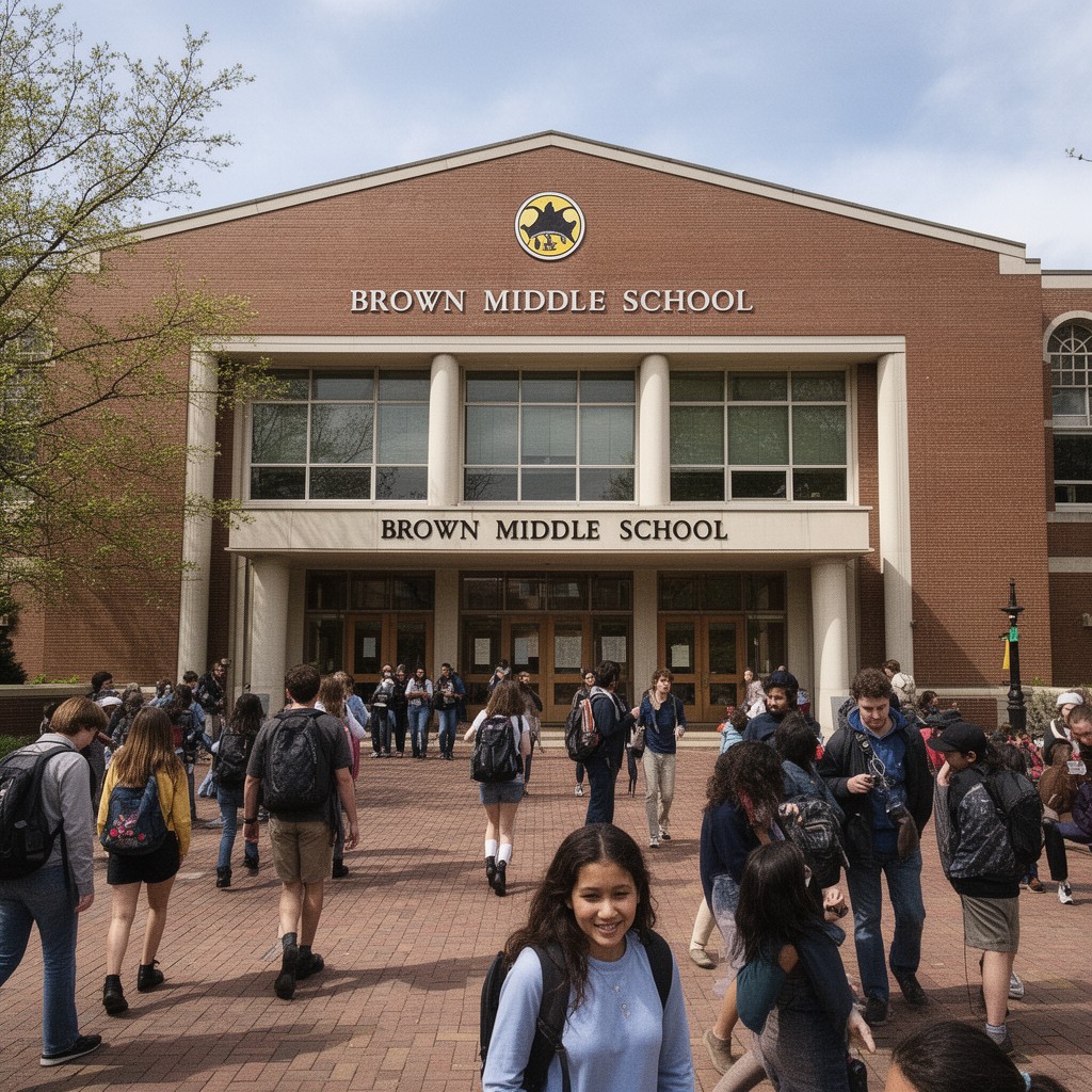 AI-generated illustration of Brown Middle School