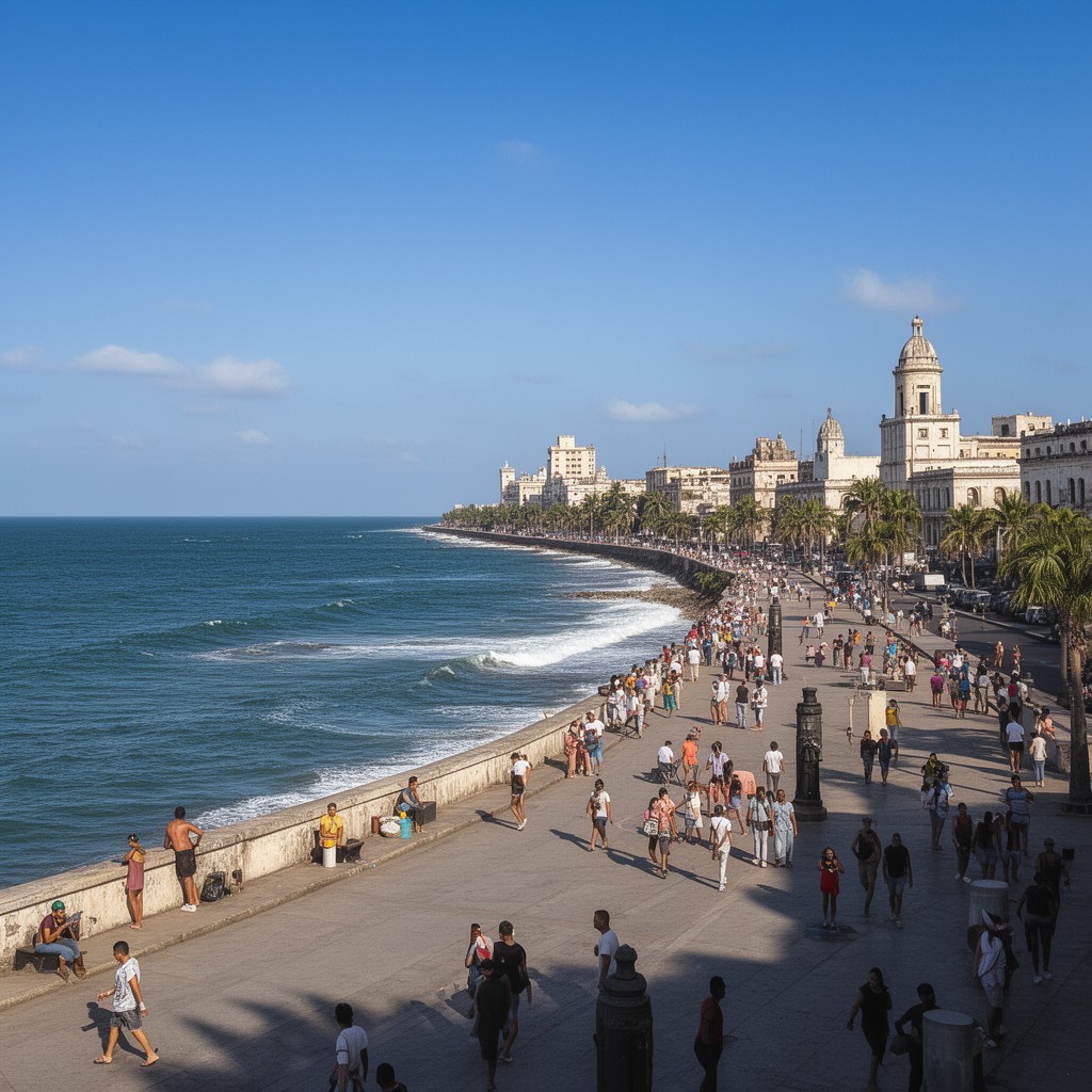 AI-generated illustration of Malecón