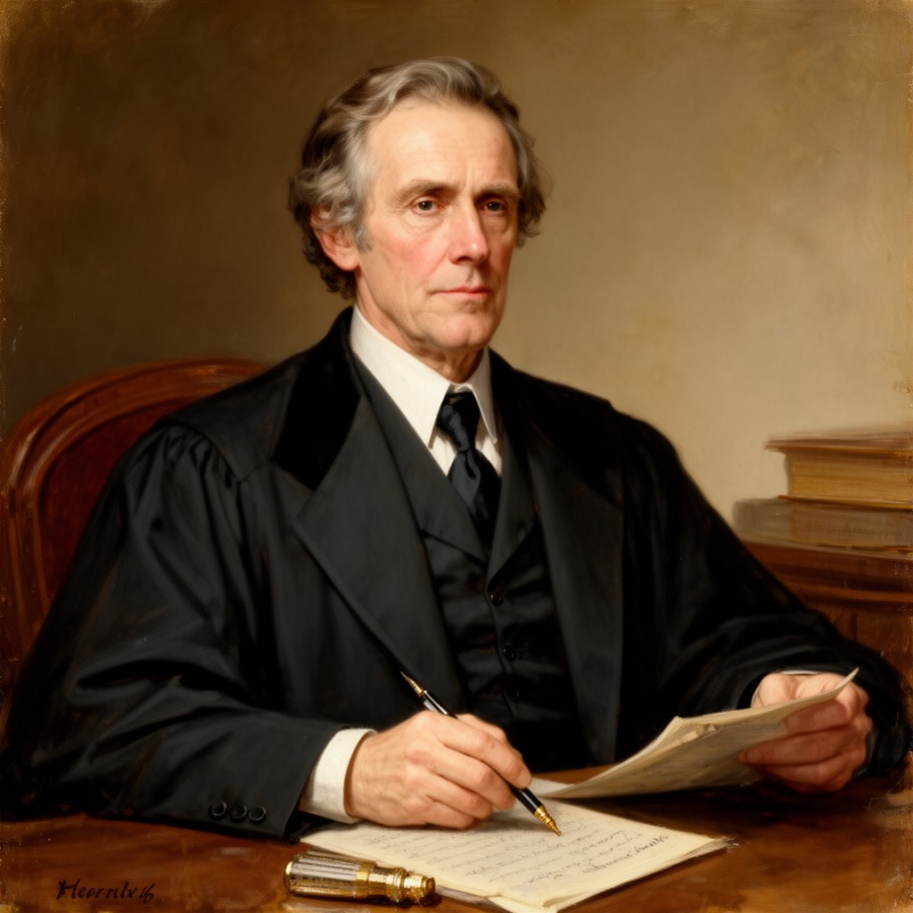 AI-generated illustration of Chief Justice Morrison R. Waite