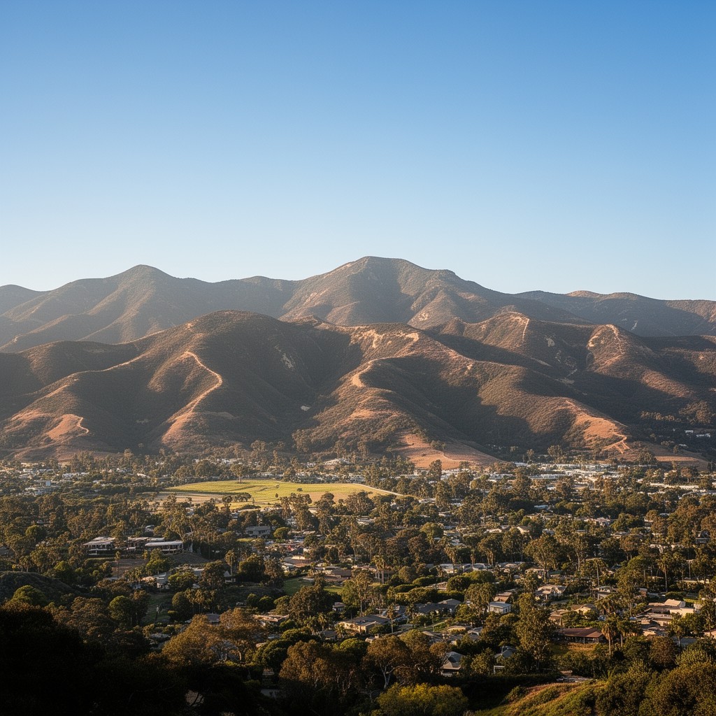 AI-generated illustration of Santa Ynez Mountains