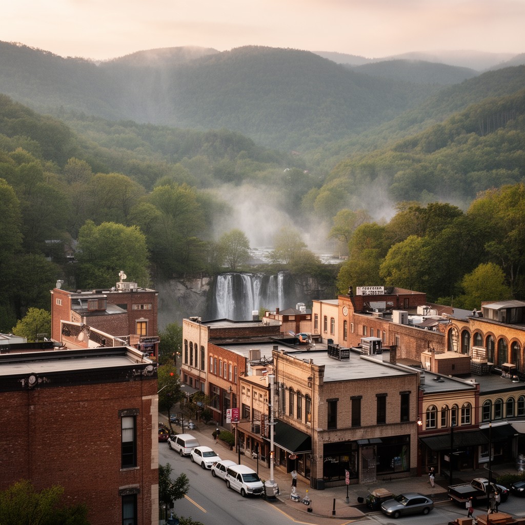 AI-generated illustration of Toccoa, Georgia