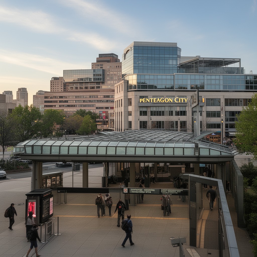 AI-generated illustration of Pentagon City station