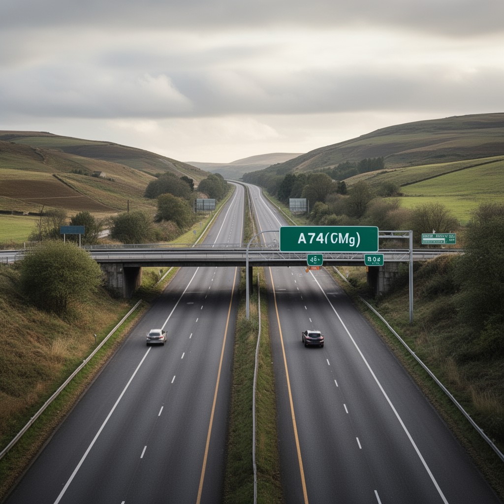AI-generated illustration of A74(M) motorway