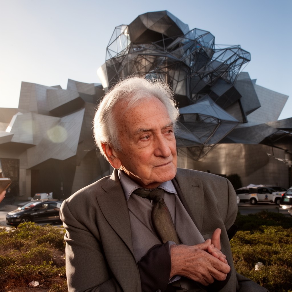 AI-generated illustration of Frank Gehry