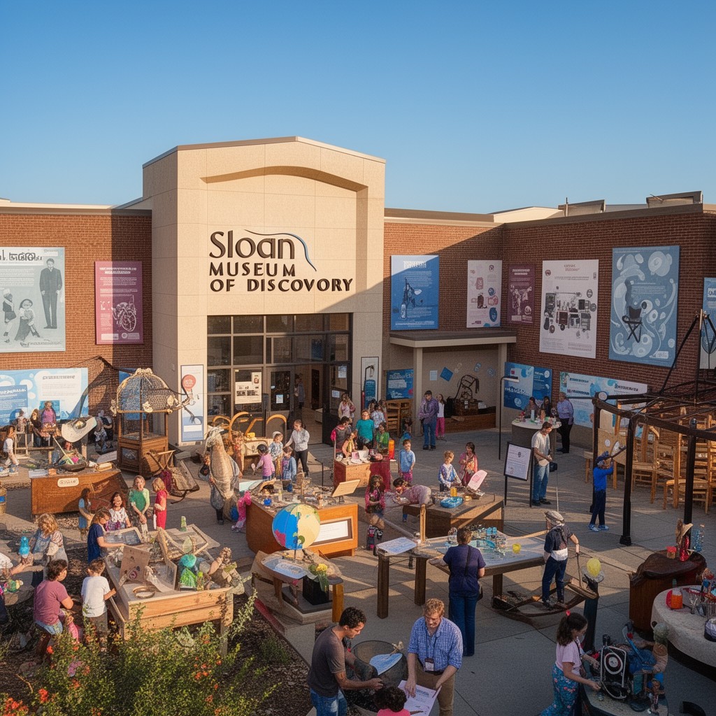 AI-generated illustration of Sloan Museum of Discovery