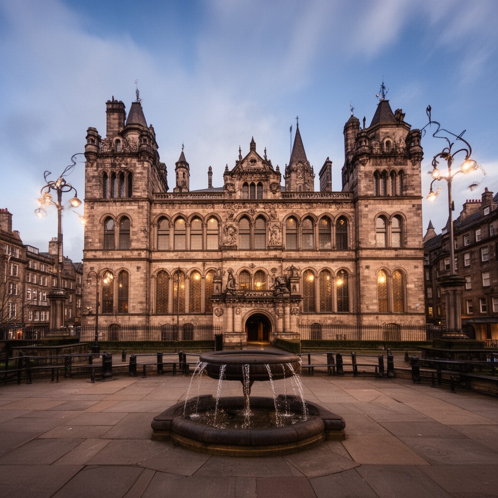 AI-generated illustration of Parliament House, Edinburgh